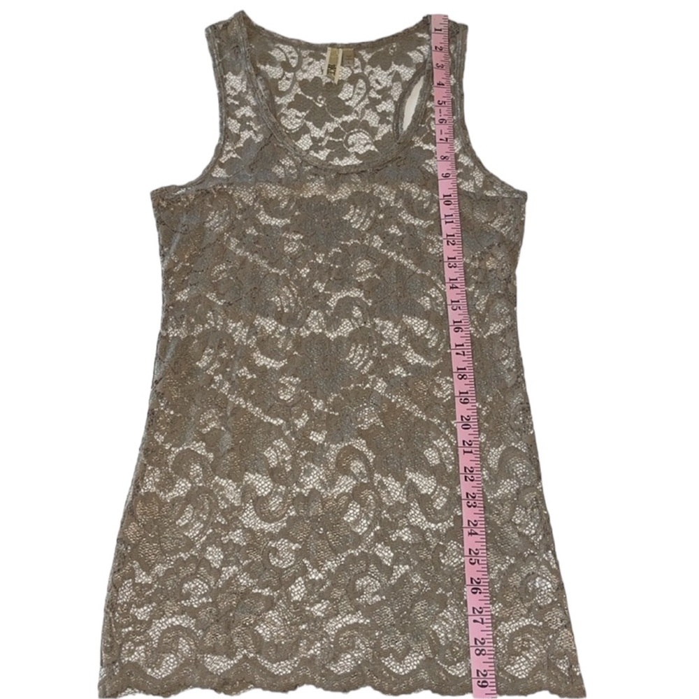 BKE Lace Floral Design Tank Top Tan Size Large - Picture 10 of 15